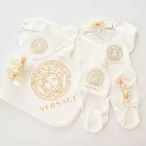 Versace Inspired Newborn Baby Set - 6 Pieces Set