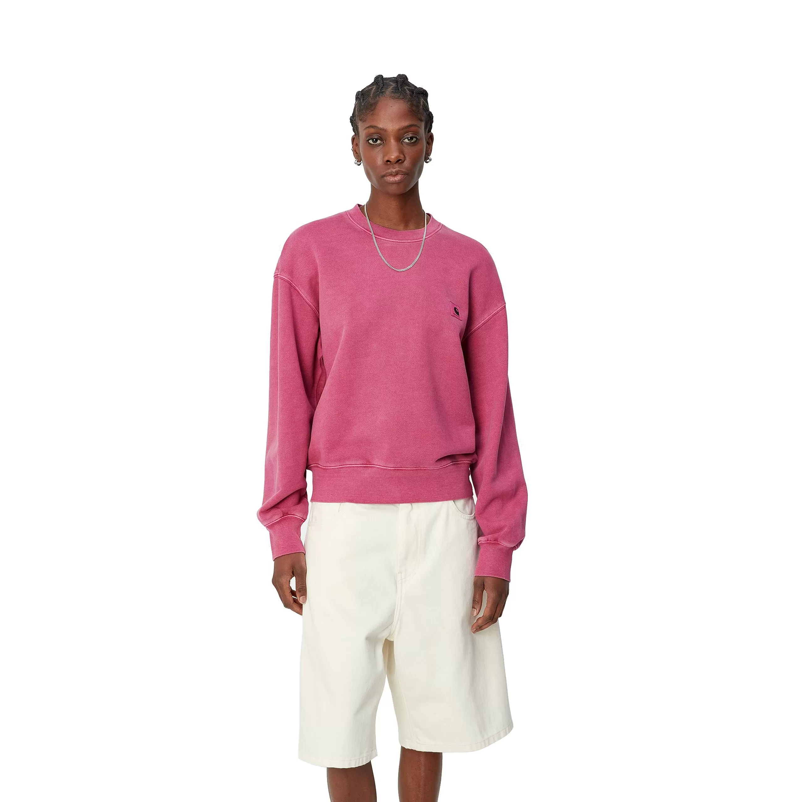 W' NELSON SWEATSHIRT MAGENTA GARMENT DYED