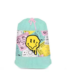 Wavy Text Mesh Sock Bag