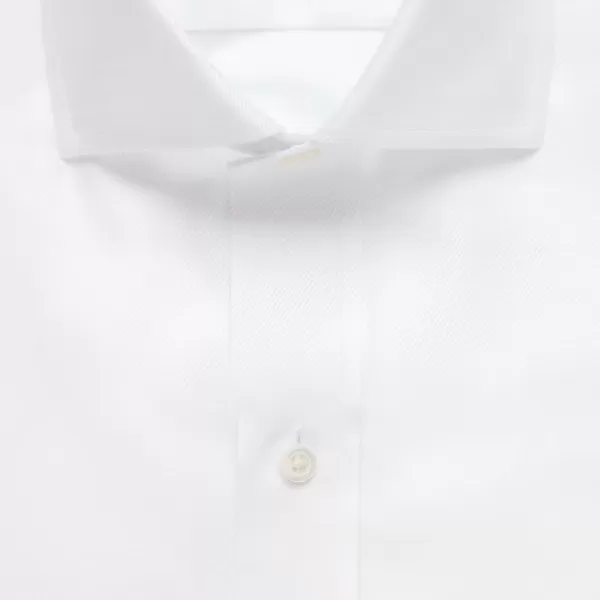 WHITE FINE TWILL SLIM FIT DRESS SHIRT