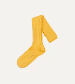 Yellow Cotton Over-the-Calf Socks