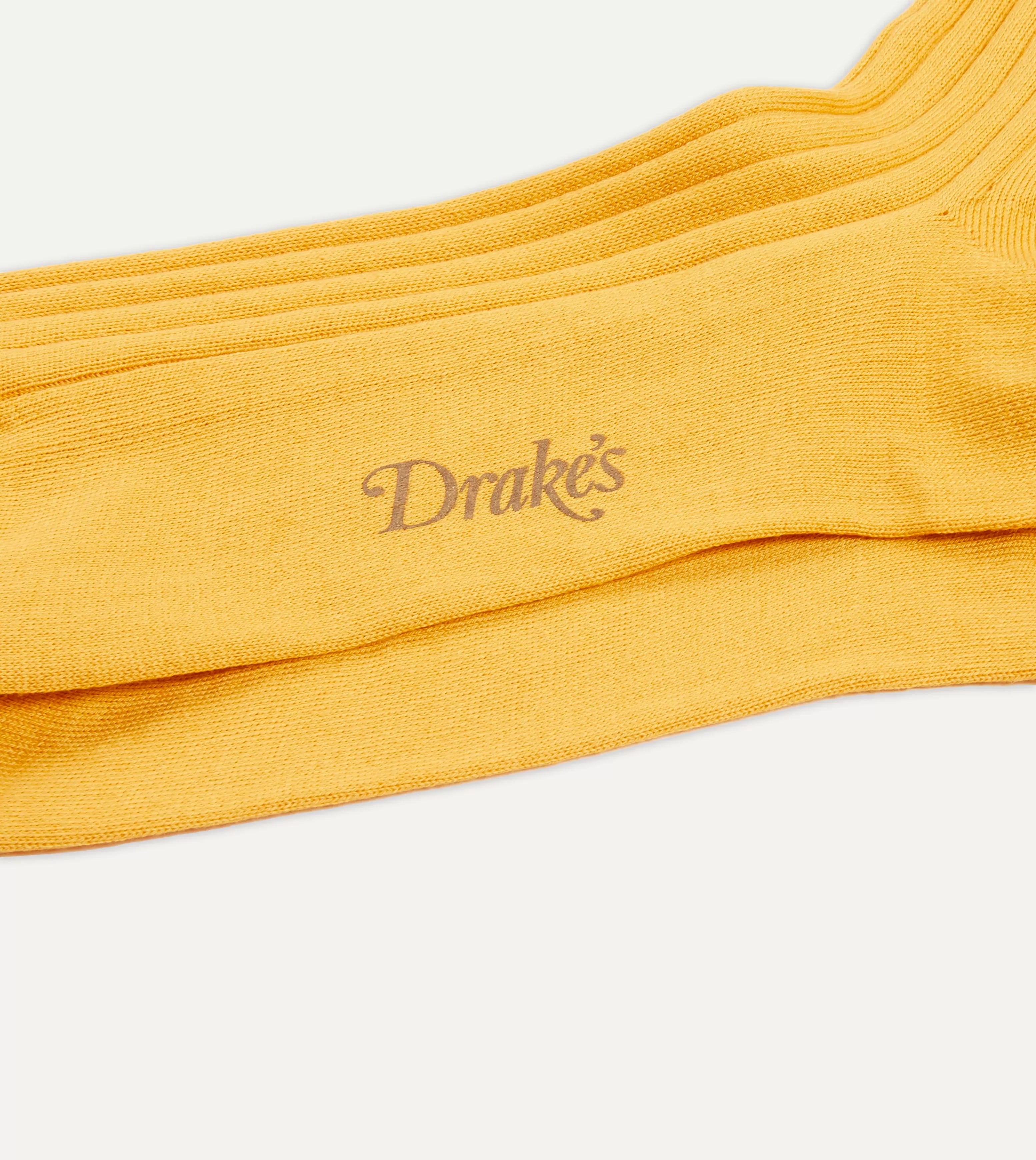 Yellow Cotton Over-the-Calf Socks