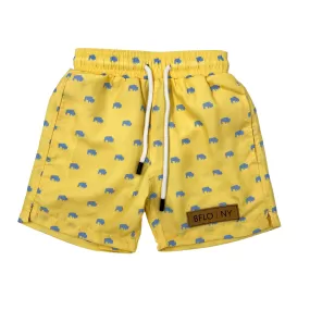 Youth BFLO, NY Yellow With Light Blue Herd Buffaloes Swim Shorts