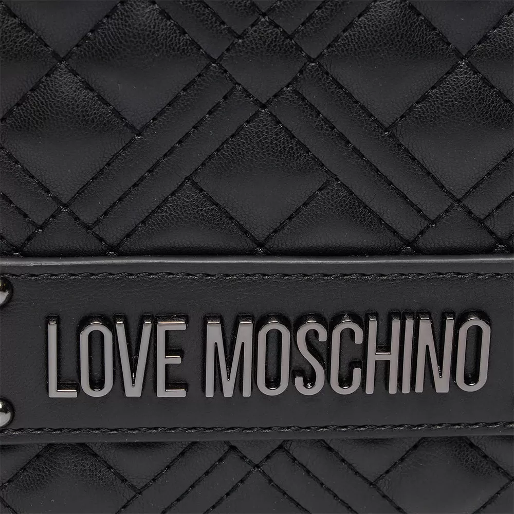 Zaino Donna Trapuntato LOVE MOSCHINO linea Quilted colore Nero con Logo Canna di Fucile