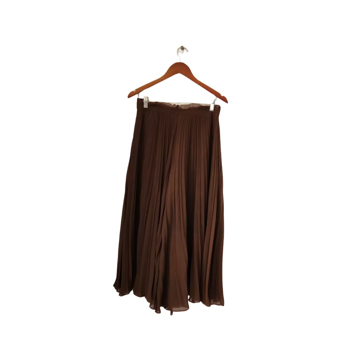 ZARA Brown Pleated Culotte Pants | Pre Loved |